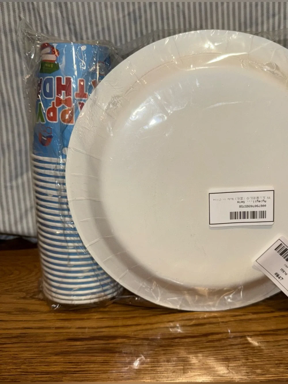 Blue & Orange Happy Birthday Disposable Tableware Set for 24